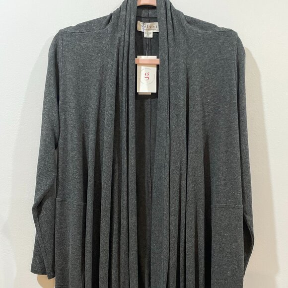 NWT $194 Velvet Graham & Spencer Draped Cardigan Charcoal Grey XS Anthropologie - Picture 2 of 7